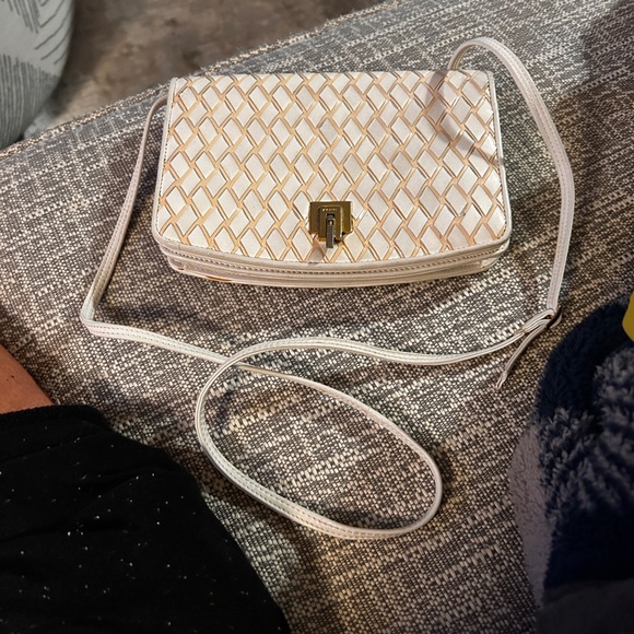 Fendi Handbags - 004. Fendi White&Gold vintage leather Crossbody COA